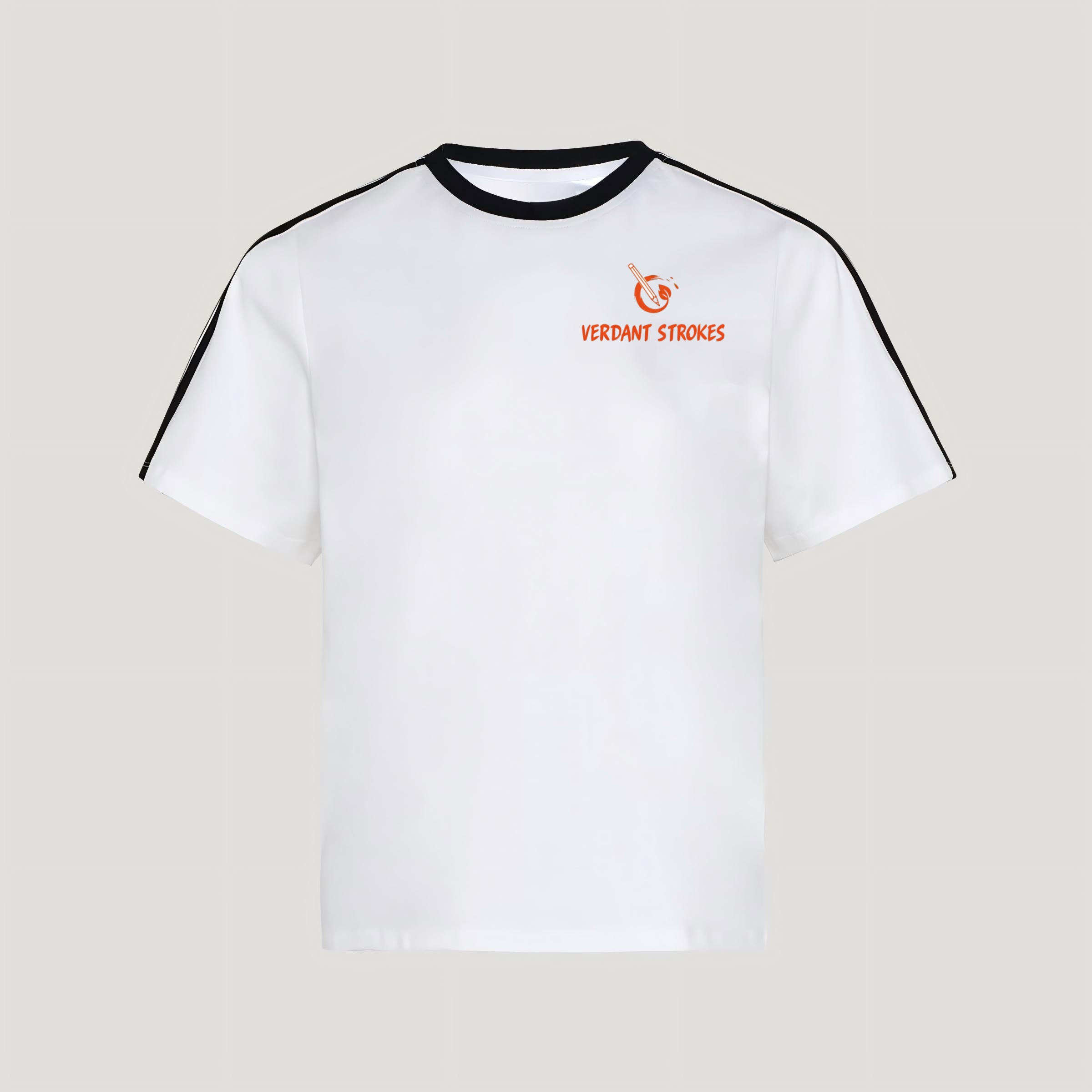 Verdant Strokes-Women Tshirt With Strips for Holiday